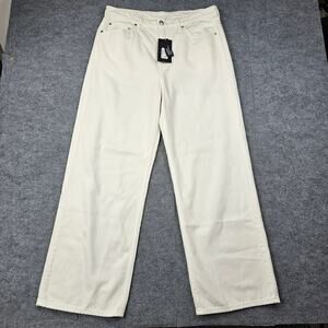 Rag & Bone Jeans Womens 32 Ivory Featherweight Logan Wide Leg Baggy Comfort Y2K